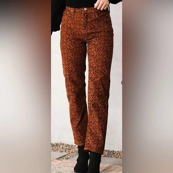 NEW Levi's Corduroy Wedgie Straight Animal Print Pant 28x28 - Picture 4 of 16